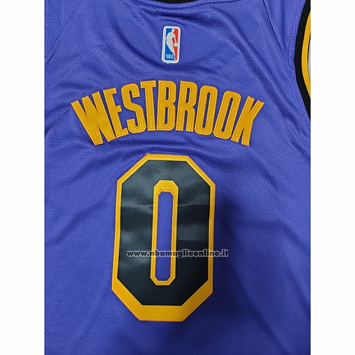 Maglia Los Angeles Lakers Russell Westbrook #0 Statement 2022-23 Viola